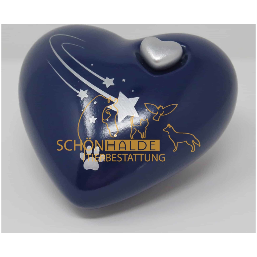 Herzurne Sternschnuppe mit Pfote in Ultramarin