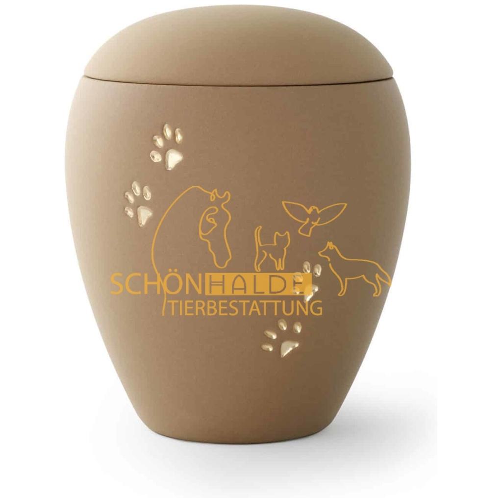 Tierurne Siena Keramik 1,5 Liter samtton Pfötchen 65-1500-907
