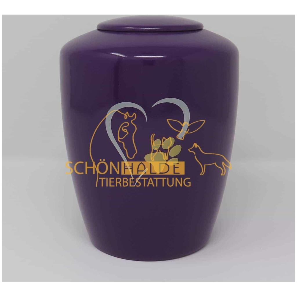 Teelichturne Pfotenherz Violett