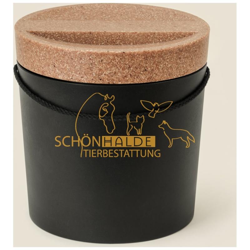 Schönhalde Tierbestattung Albstadt - Bio Urne NatUrn Tierurne 4,5L schwarz Holz