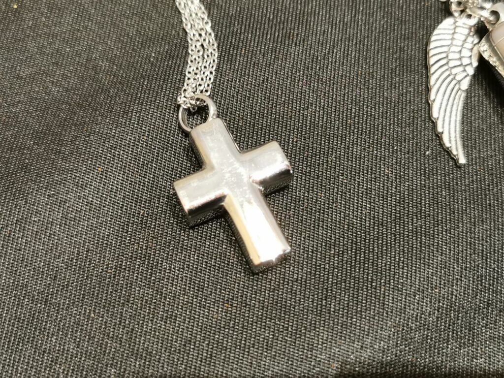 Ascheschmuck Kreuz Halskette Anhänger von Mund Katze Pferd Aschekapsel Erinnerungsschmuck