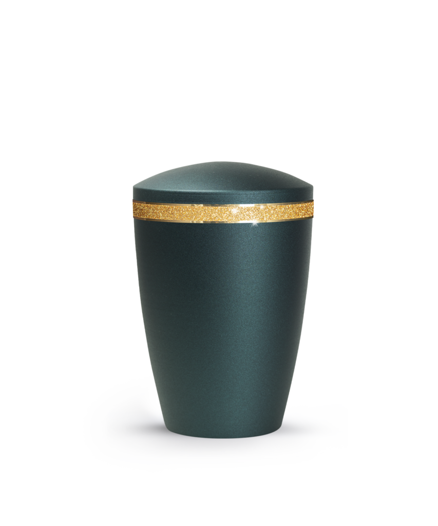 Tierurne 1,5 Liter Metall Edition Glamour Sparkling Glitzerband runder Deckel