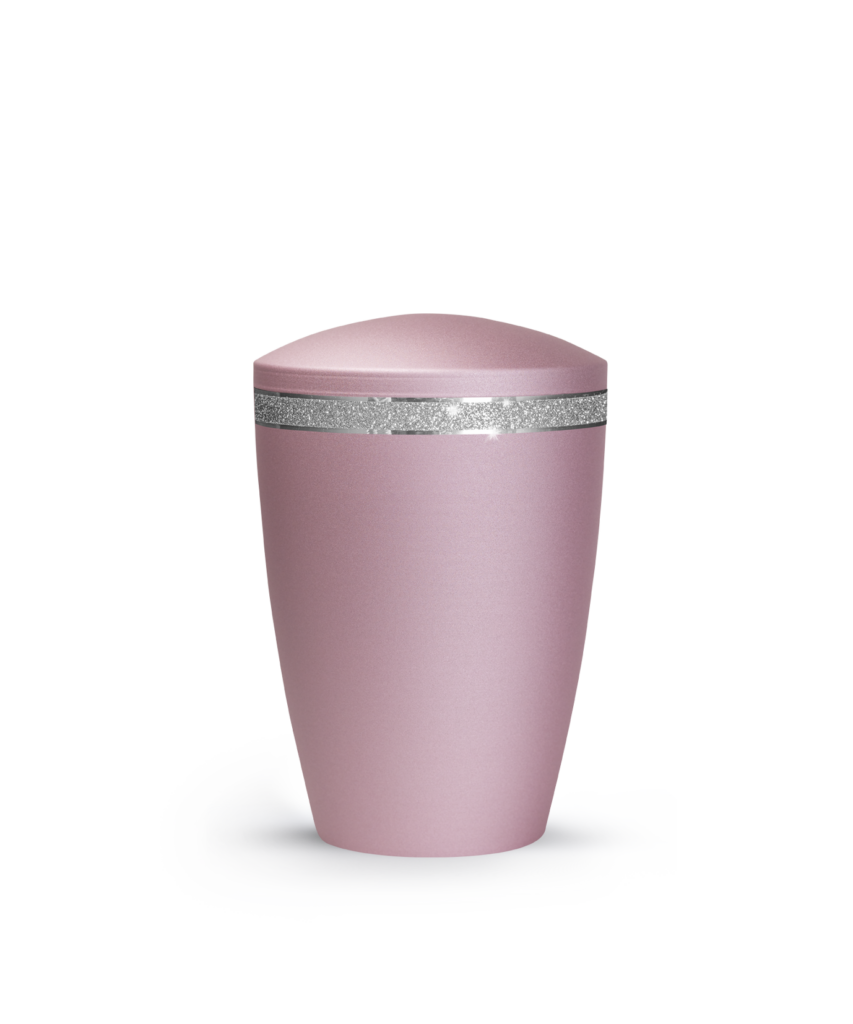 Tierurne 1,5 Liter Metall Edition Glamour Sparkling Glitzerband runder Deckel
