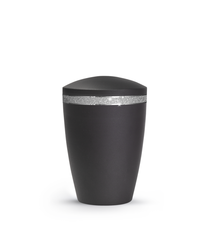 Tierurne 1,5 Liter Metall Edition Glamour Sparkling Glitzerband runder Deckel