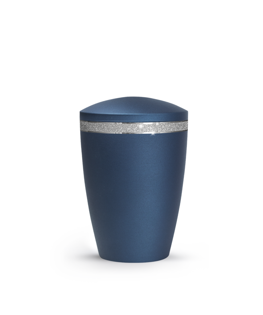Tierurne 1,5 Liter Metall Edition Glamour Sparkling Glitzerband runder Deckel