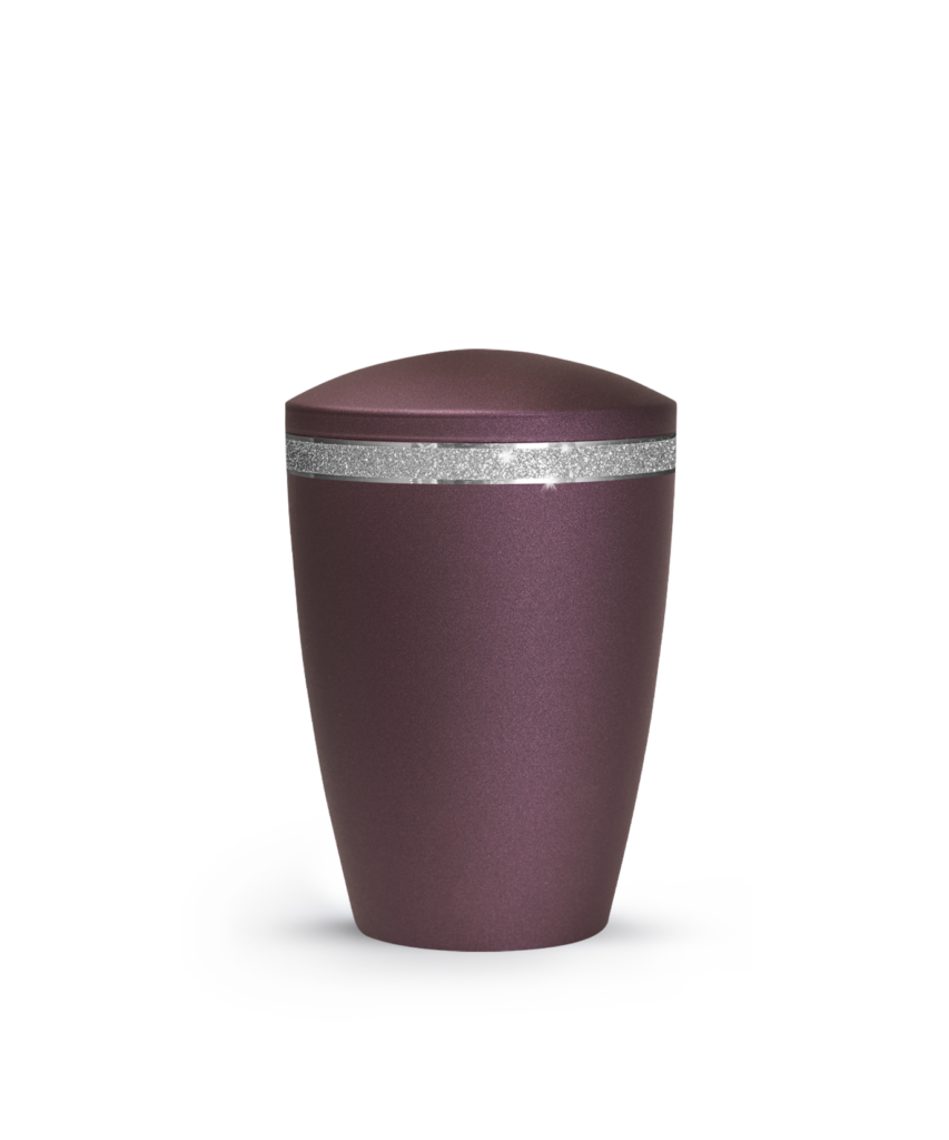 Tierurne 1,5 Liter Metall Edition Glamour Sparkling Glitzerband runder Deckel