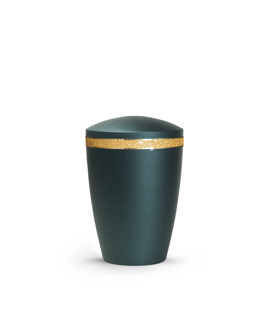 Tierurne 0,5 Liter Metall Edition Glamour Sparkling Glitzerband runder Deckel