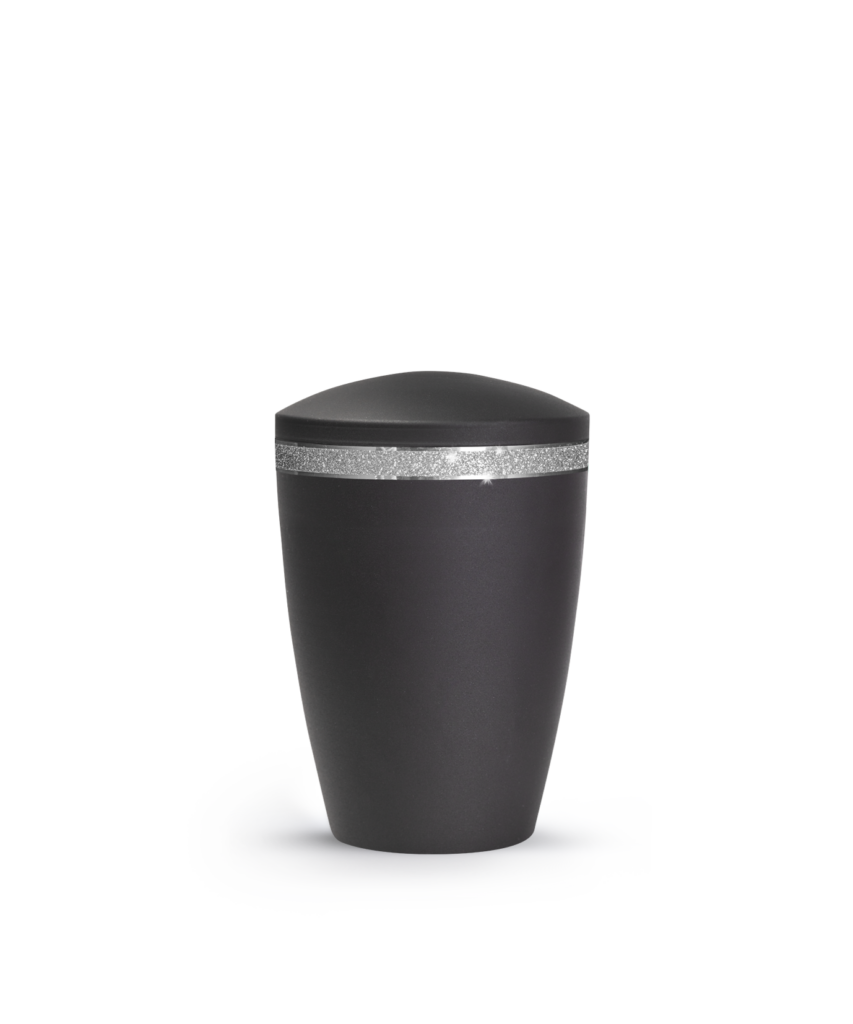 Tierurne 0,5 Liter Metall Edition Glamour Sparkling Glitzerband runder Deckel