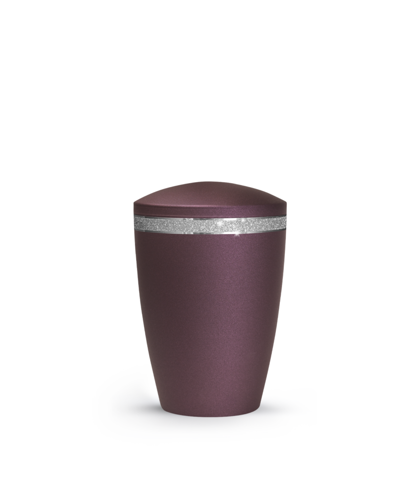 Tierurne 0,5 Liter Metall Edition Glamour Sparkling Glitzerband runder Deckel