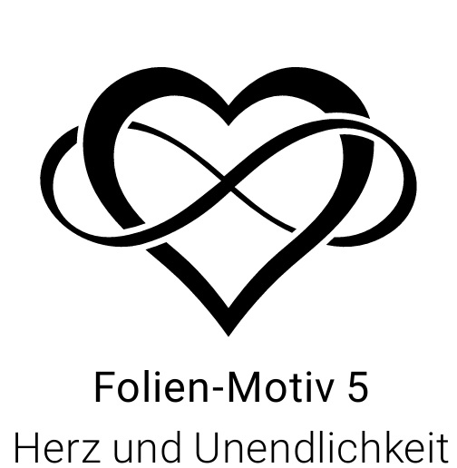 Urnenverzierung Folienmotiv infinity-Herz