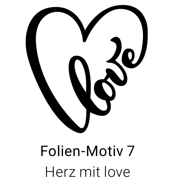 Urnenverzierung Folienmotiv Love mit Herz